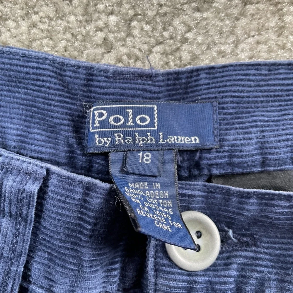 Polo by Ralph Lauren Kids Corduroy Cargo Pants Blue Size 18 Boys